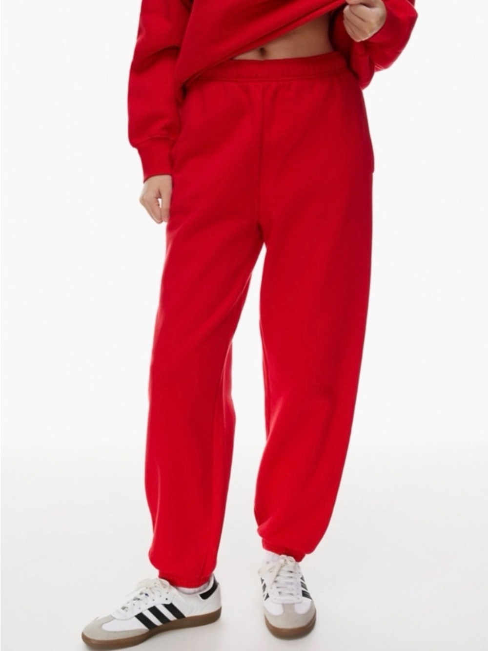 Aritzia TNA Cozy Fleece Red Sweatpant Joggers XS